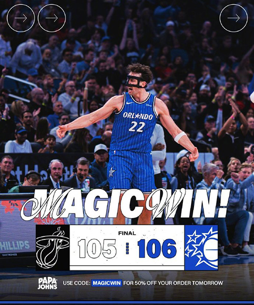 魔术106-105险胜热火，小瓦32分，班凯罗复出9分，阿德巴约24+15