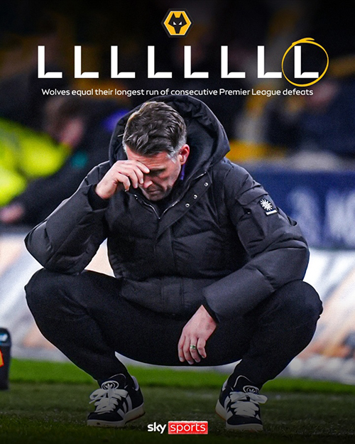 狼队“死亡赛程”来了：17轮仅2分垫底，下周两碰<a href=/zuqiumianfei/manlian/ target=_blank class=infotextkey>曼联</a>+再踢枪手<a href=/zuqiumianfei/liverpool/ target=_blank class=infotextkey>利物浦</a>